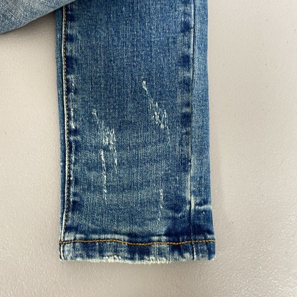 Insane Gene NWT Jeans Mid-Rise Skinny Dark Blue Denim Exposed Buttons Size 0 W23 - Picture 10 of 13